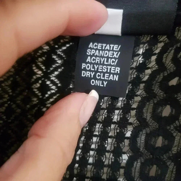 AHNI Red and Black Velvet and Sheer Open Cardigan - Picture 6 of 10